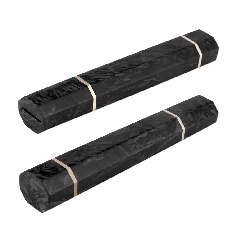 XITUO Octagonal Knife Handle – Black Resin & Carbon Fiber DIY Knife Handle Qst