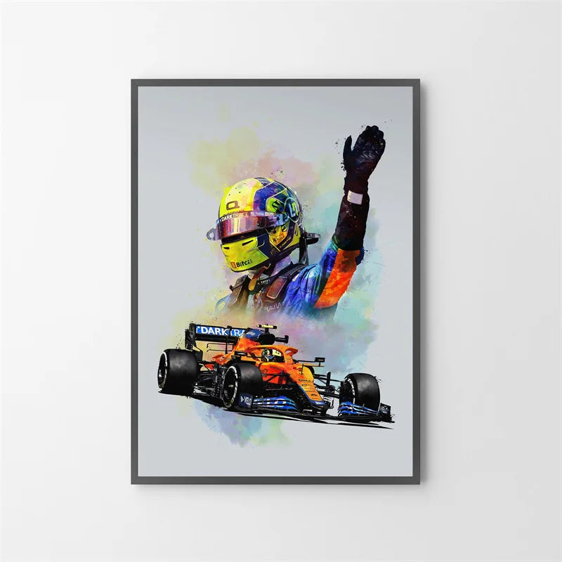 Watercolor F1 Racing Driver Helmet Canvas Print Wall Art Canvas Wall Art Qst