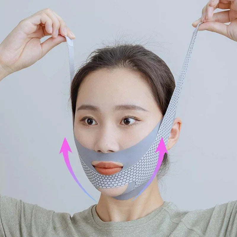V-Shape Face Lifting Bandage | Silica Gel Chin Contour Wrap Facial Lifting Wrap Qme