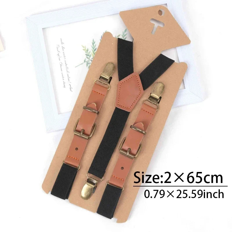 Kids Y-Back Suspenders | 3 Clips Adjustable Elastic Braces Kids Suspenders Qme