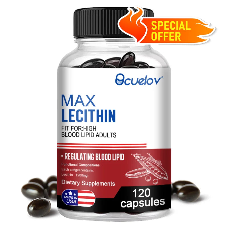 Lecithin 1200mg Capsules – Sunflower, Vegan, Non-GMO Lecithin Supplement Qst