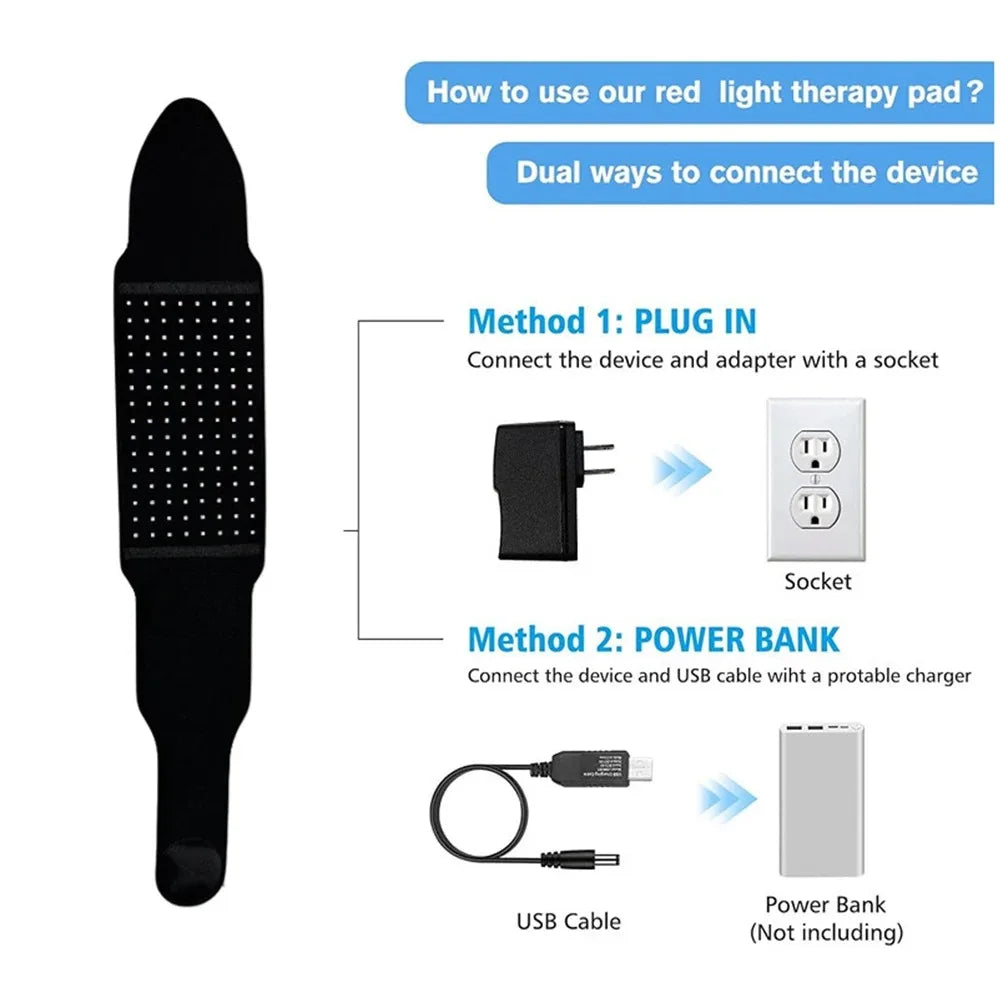 LED Red Light Therapy Belt – 660nm & 850nm Infrared Wrap Red Light Therapy Belt Qst