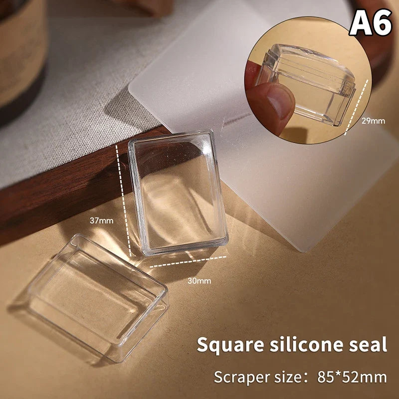 Silicone Transparent Nail Art Stamper – Reusable DIY Kit Nail Art Stamper Qme A6