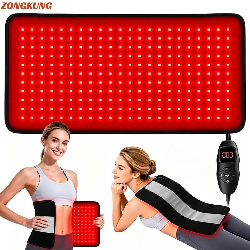 242 LED Red Light Therapy Mat 660nm 850nm Infrared Body Pad Red Light Therapy Mat Qst