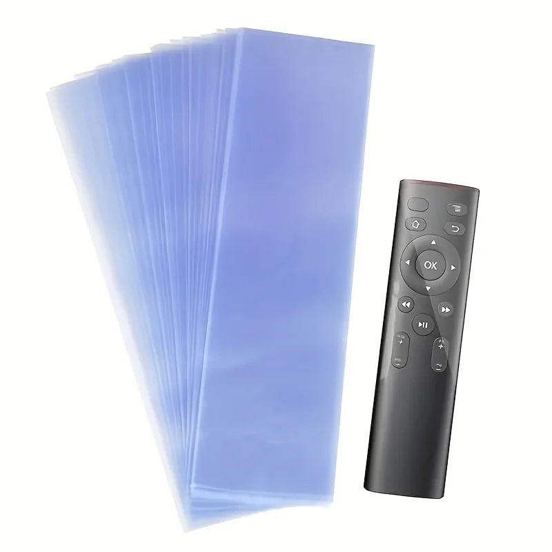 50 PVC Clear Heat Shrink Films for TV & AC Remote Controls Protective Film Sleeves Qme