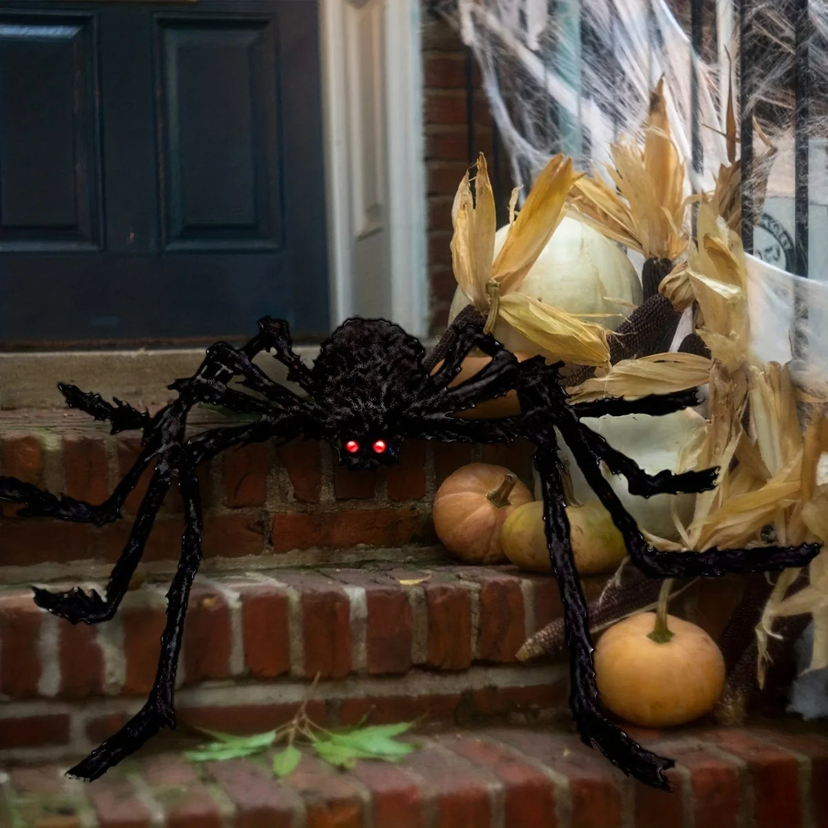 Big Plush Spider Halloween Decoration – Lifelike Cobweb Prop Halloween Decoration Qme