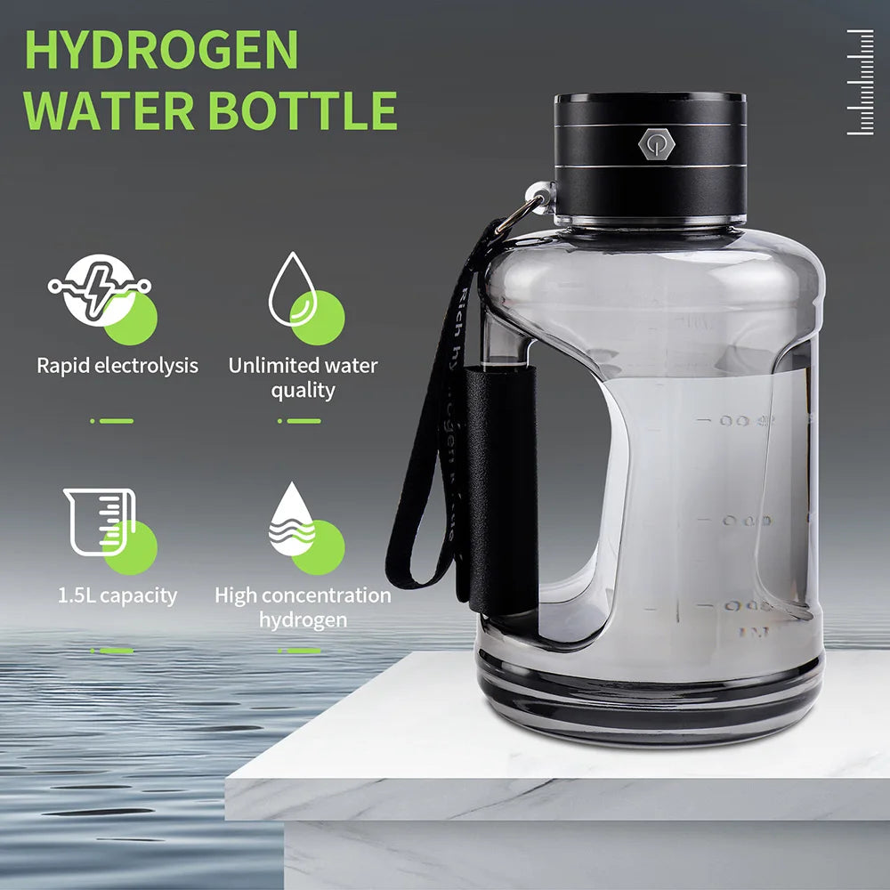 1.5L Hydrogen Water Bottle – SPE/PEM Generator 1800ppb Hydrogen Water Generator Qst