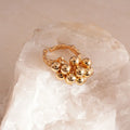Vintage Metal Bead Ball Open Ring for Women – Irregular Style Fashion Statement Ring Qme jin resizable