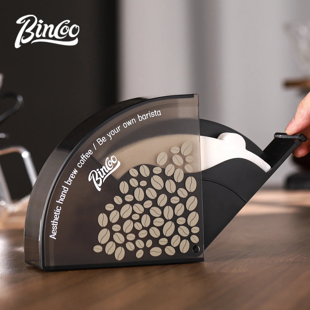 Bincoo Fan-Shaped Coffee Filter Paper Storage Box – Dustproof Coffee Filter Storage Box Qst