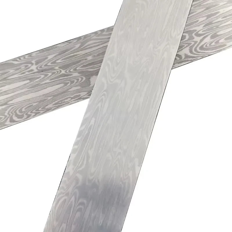 Damascus Steel Knife Blank Billet – Heat Treated DIY Bar 22x3cm Knife Making Billet Qst 22x3x0.3CM Liushui