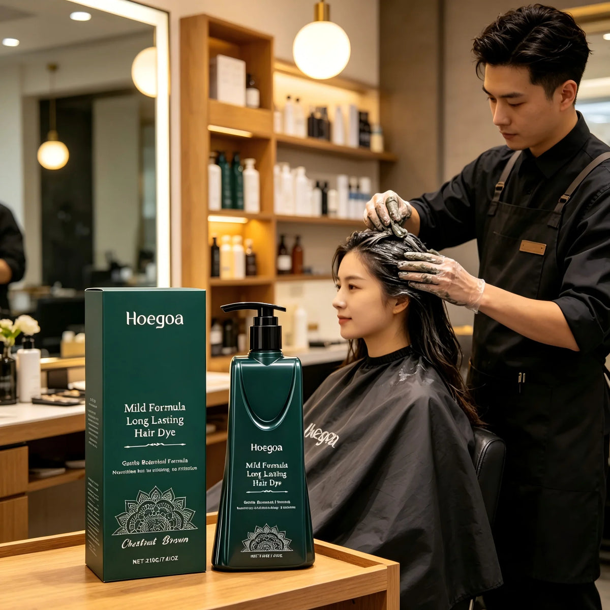 Hoegoa Plant-Based Hair Coloring Cream – Gray Coverage 210g Hair Coloring Cream Qst