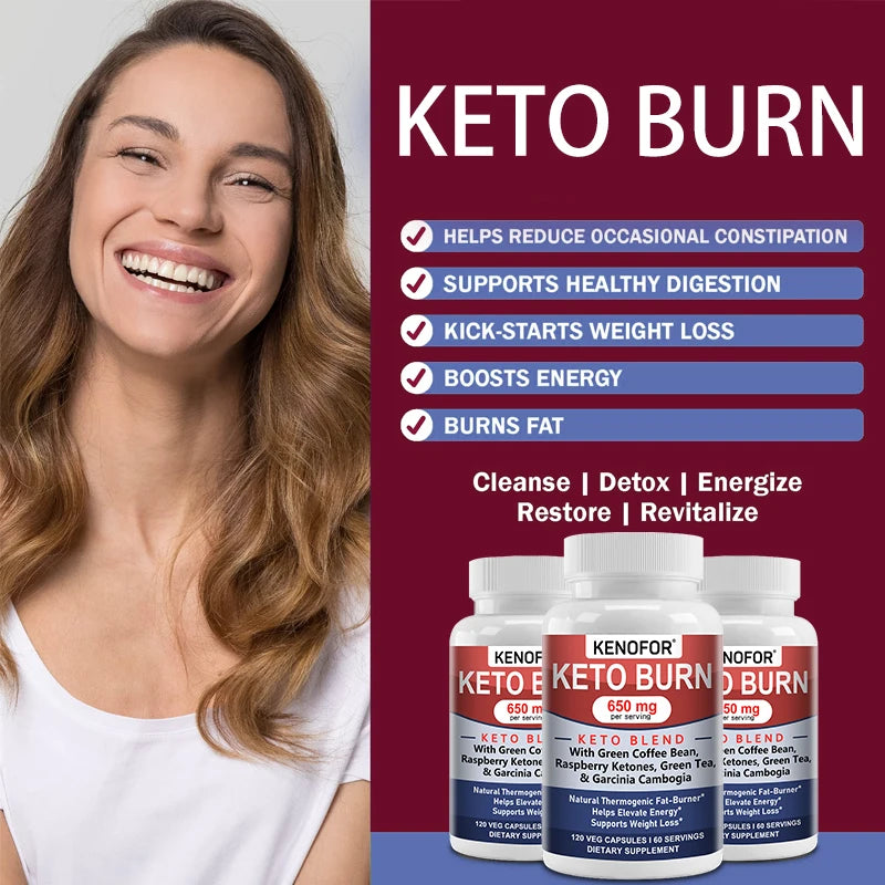 Keto BHB Capsules – Natural Energy, Focus & Wellness | 120ct Dietary Supplement Qst