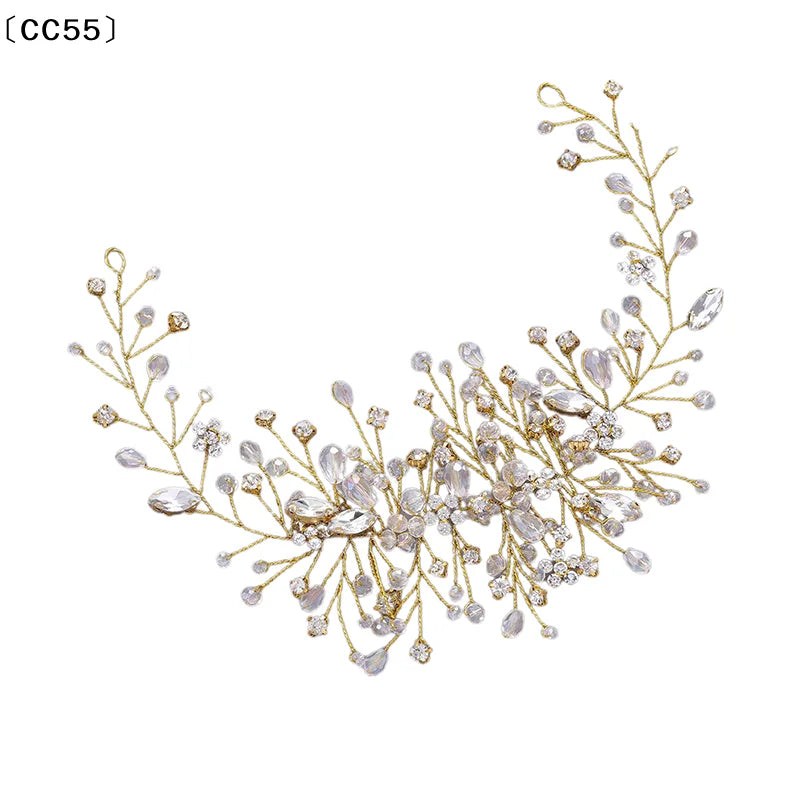 Crystal Floral Bridal Headband – Elegant Wedding Hair Accessory Bridal Headband Qst