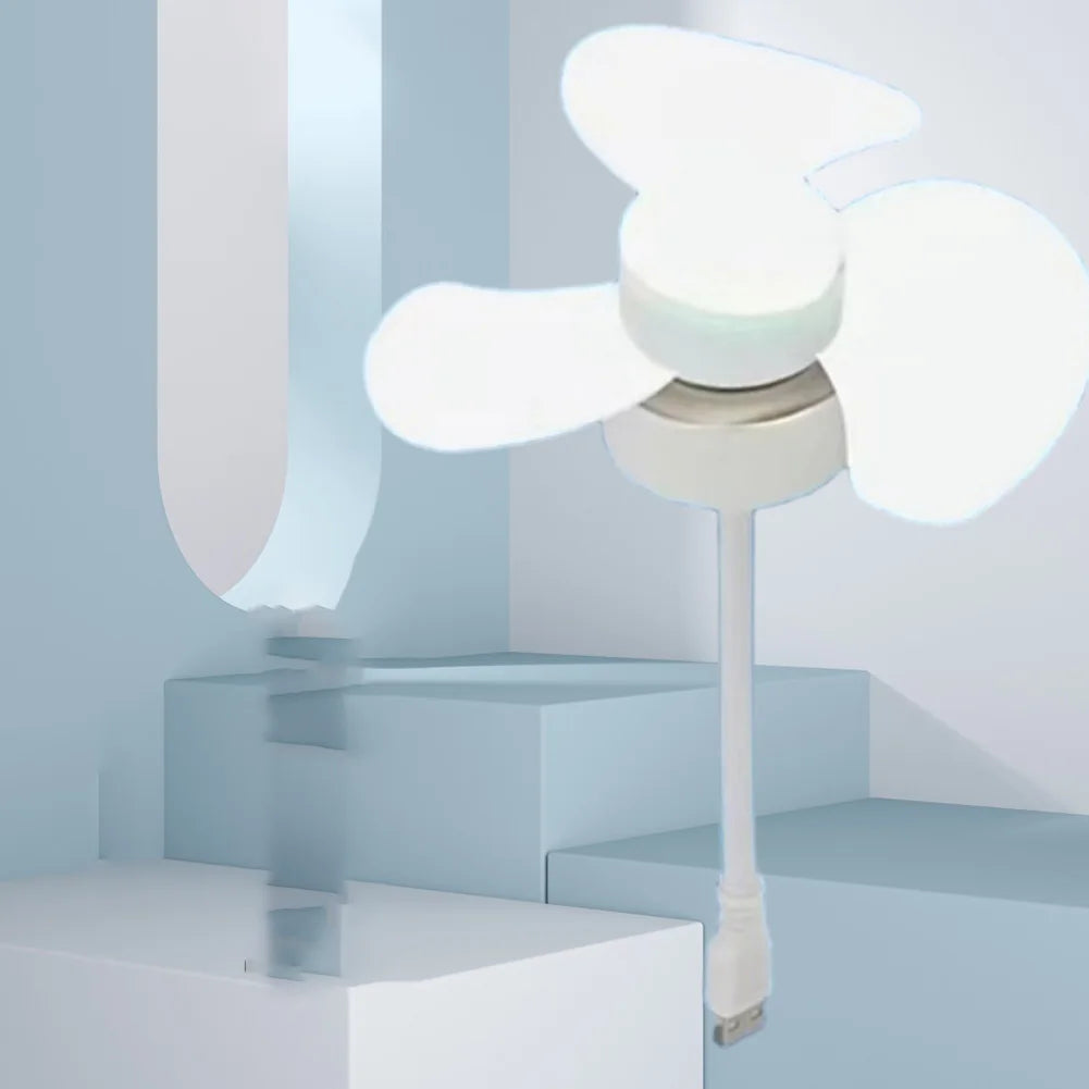 Portable USB Desk Fan – Compact Quiet 14cm White Fan USB Desk Fan Qme