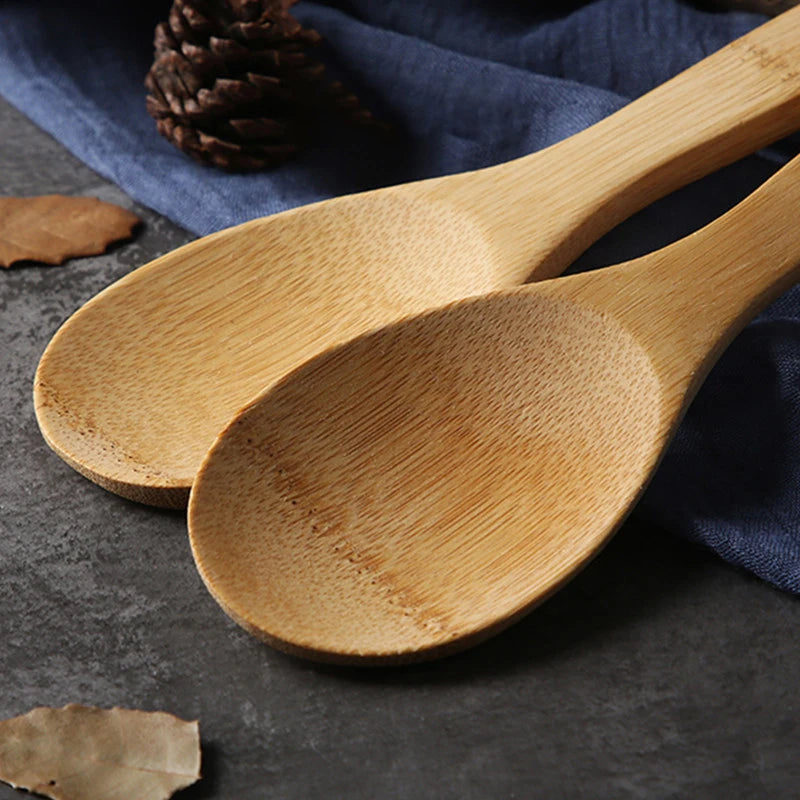 Wooden Rice Paddle Spoon – Natural Acacia & Bamboo Serving Scoop Wooden Serving Spoon Qst