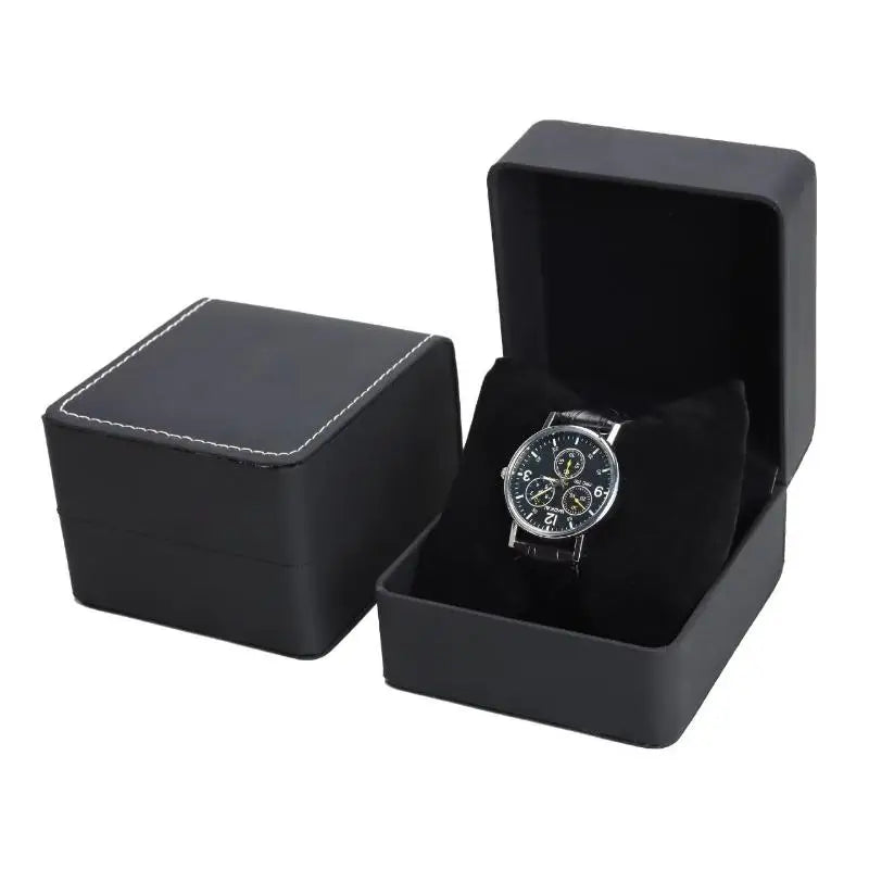PU Leather Single Watch Box with Velvet Pillow | Watch Case Watch Storage Box Qme