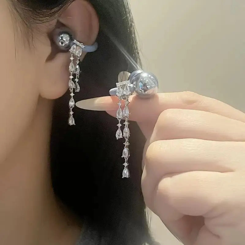 Elegant Waterdrop Ear Clips Non-Slip DIY Jewelry Decor 2pcs DIY Jewelry Clips Qme