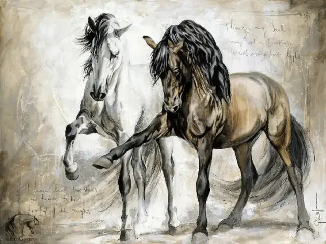 Wild Horse Canvas Wall Art – Modern Animal Poster Print Canvas Wall Art Qst P2 40x60cm Unframed