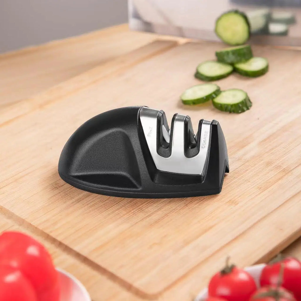 Mini 2-Stage Kitchen Knife Sharpener – Tungsten & Ceramic Knife Sharpener Qst