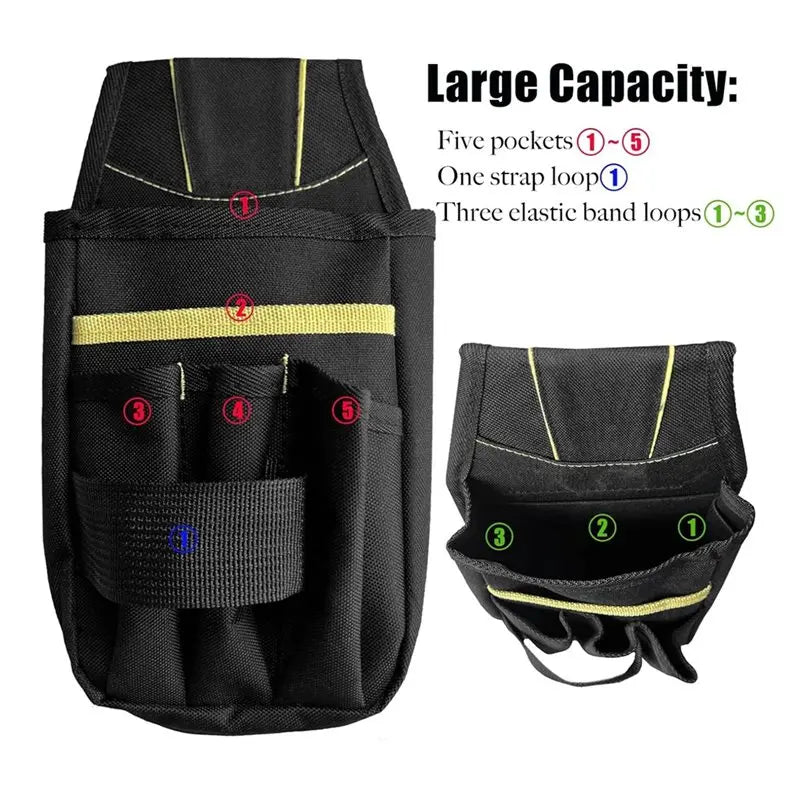 Multi-Pocket Tool Pouch with Belt Clip for Electricians Tool Pouch Qme