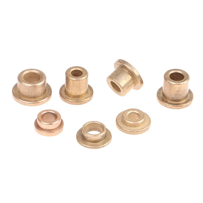 Flanged Self-Lubricating Copper Bushing | Powder Metallurgy 5pk Sleeve Bearing Bushing Qme