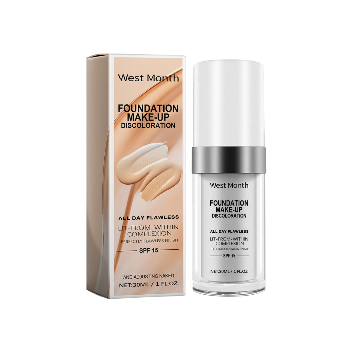 West Month Color Changing Liquid Foundation – Matte & Waterproof Liquid Foundation Qst 30ml Boxed