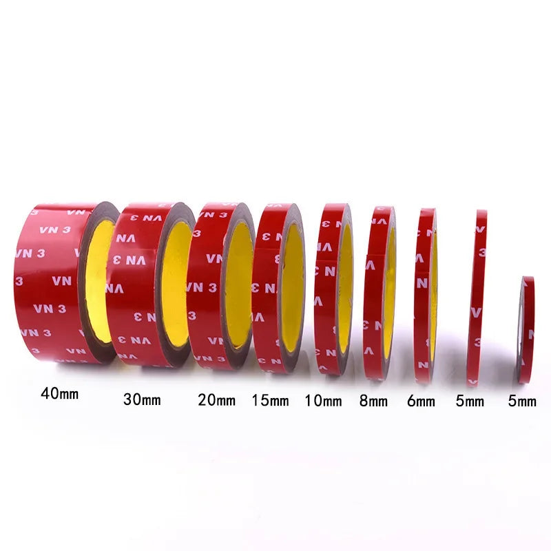 Heat-Resistant Double-Sided Car Adhesive Tape – 3M Strong Hold Automotive Adhesive Tape Qme red 10mm