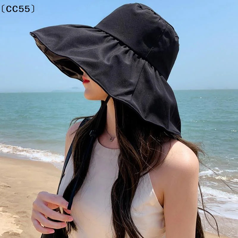 Women's Wide Brim Fisherman Sun Hat – Breathable UV Cover Sun Hat Qst