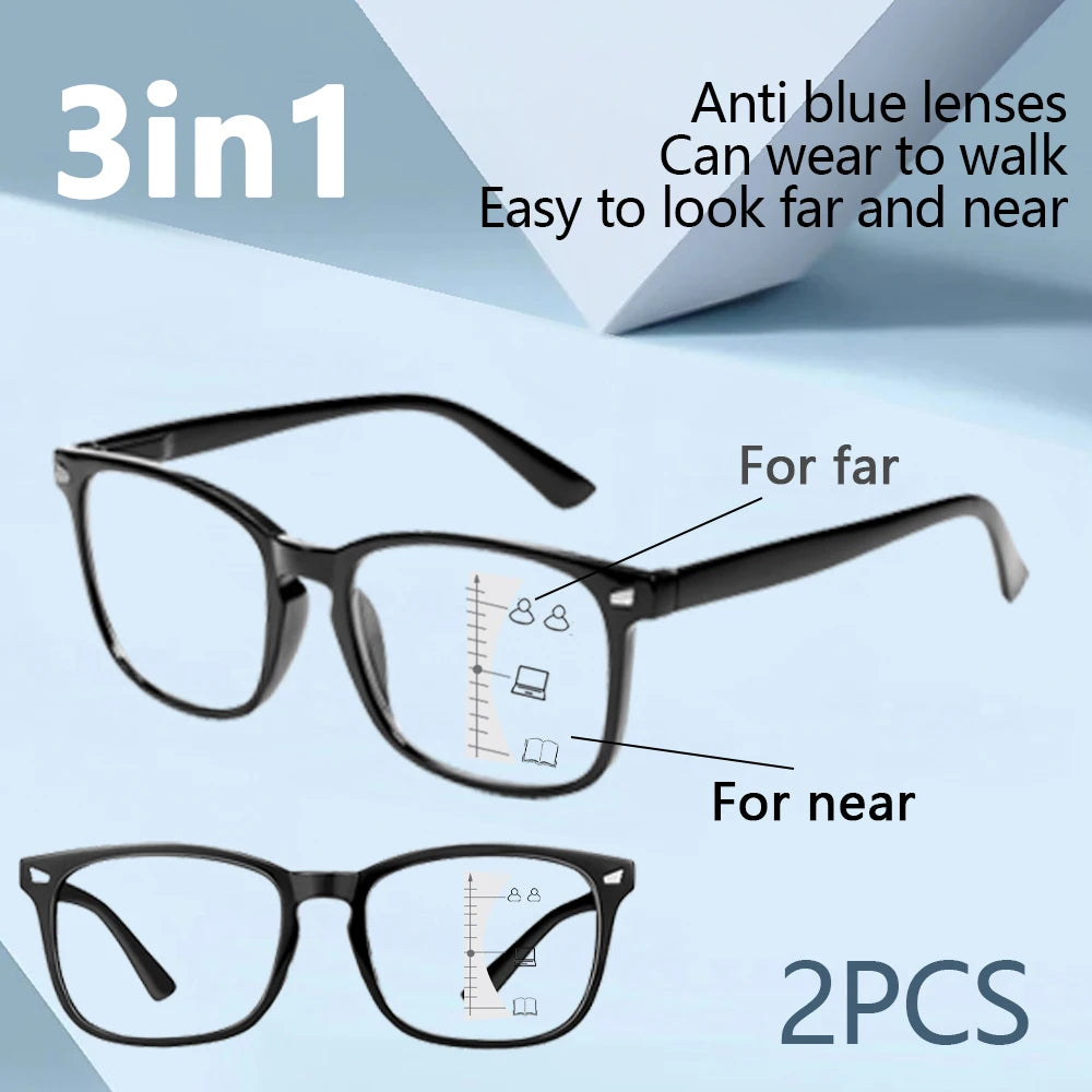 2-Pack Progressive Multifocal Reading Glasses +1.0–+3.0 | VOPHA Progressive Reading Glasses Qst