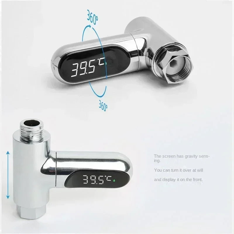 Self-Powered LED Shower Thermometer – 5–85°C Digital Monitor Shower Thermometer Qst