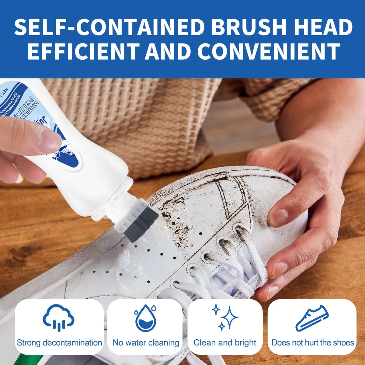Jue Fish White Shoe Cleaner – Stain & Yellow Edge Remover 100ml Shoe Cleaner Qst