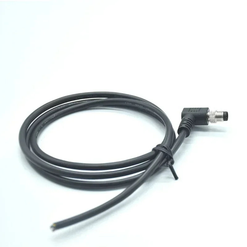 M8 8-Pin Male 90° Elbow Waterproof Shielded Cable 1M Industrial Connector Cable Qme