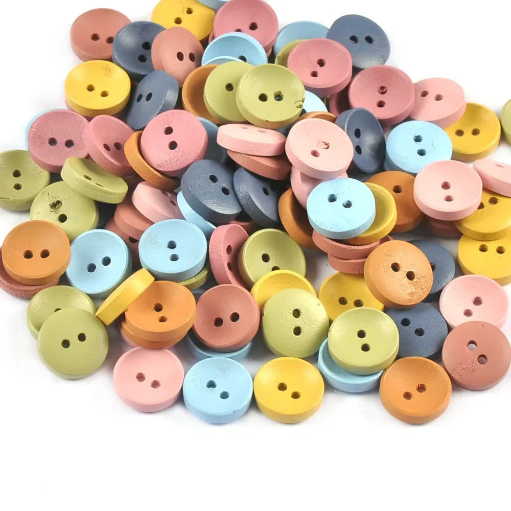 Mixed Round Wooden Buttons – Sewing, Scrapbook & DIY Crafts Wooden Craft Buttons Qme
