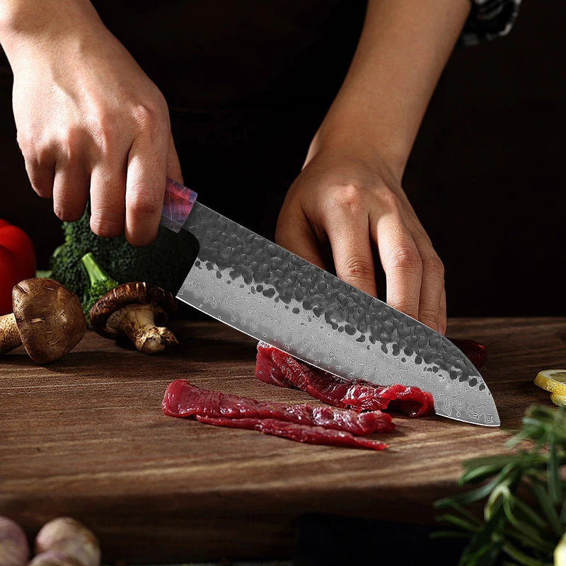 4-Piece Damascus Steel Japanese Kitchen Knife Set | Wood Handle Kitchen Knife Set Qst