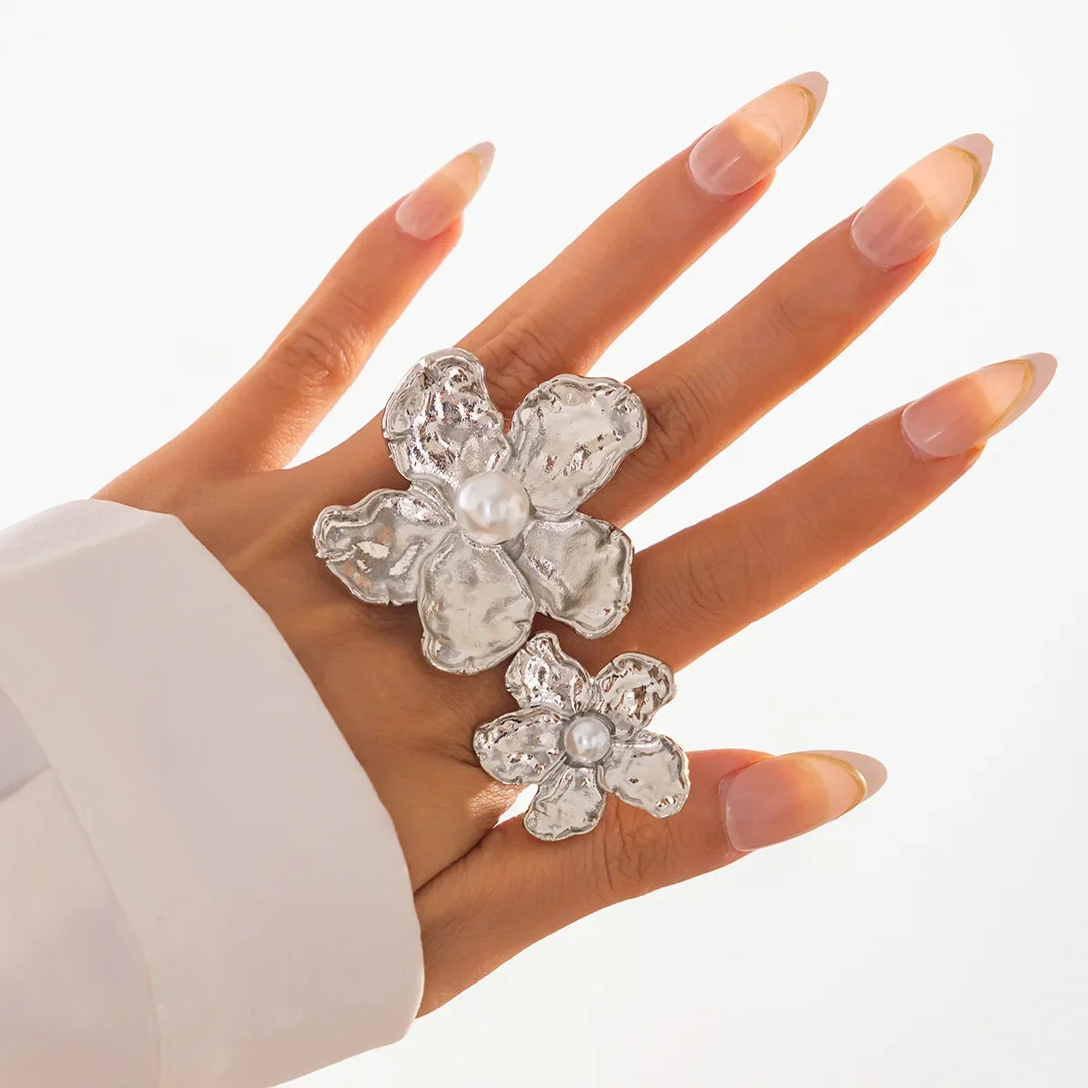 Boho Butterfly Flower Rings for Women – 5 Styles Adjustable Boho Statement Ring Qme