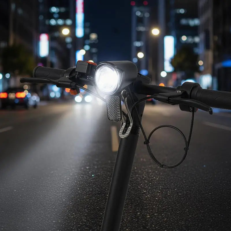 Electric Bicycle LED Headlight 6V-60V Waterproof ABS Black E-Bike LED Headlight Qme Default Title