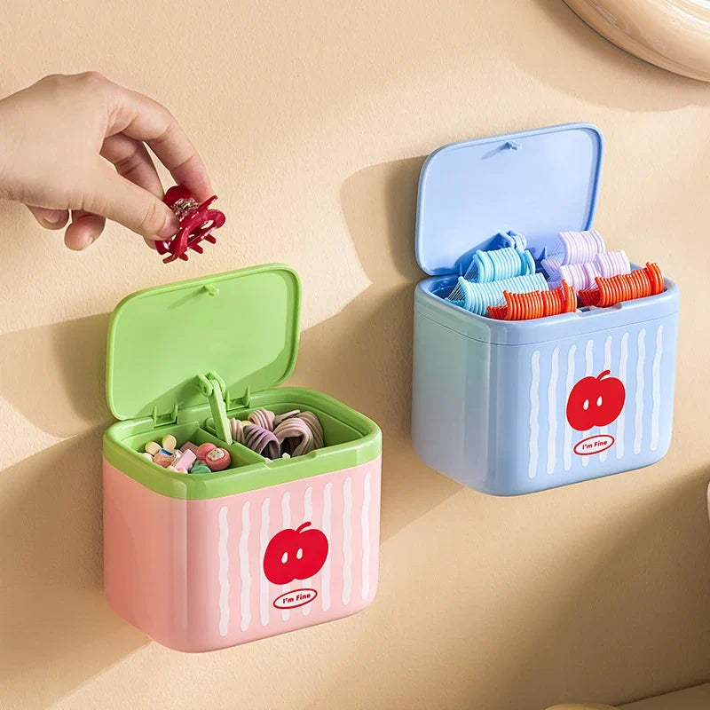 Cotton Swab Q-Tip Organizer with Lid – Vanity Storage Box Bathroom Organizer Qme