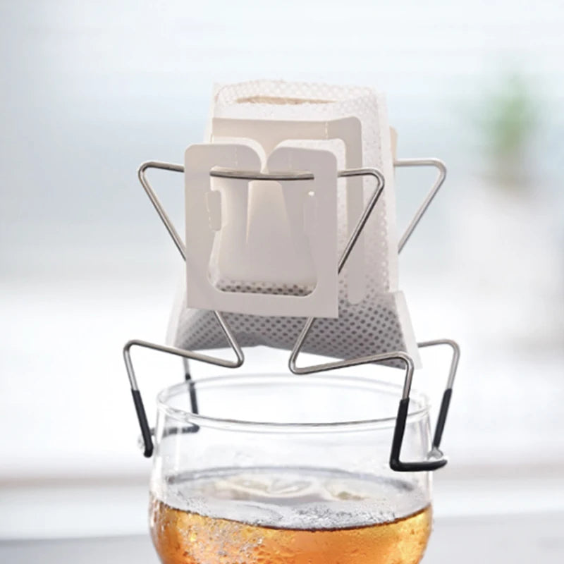 Stainless Steel Hanging Ear Coffee Filter Holder | Portable Drip Stand Coffee Filter Holder Qst