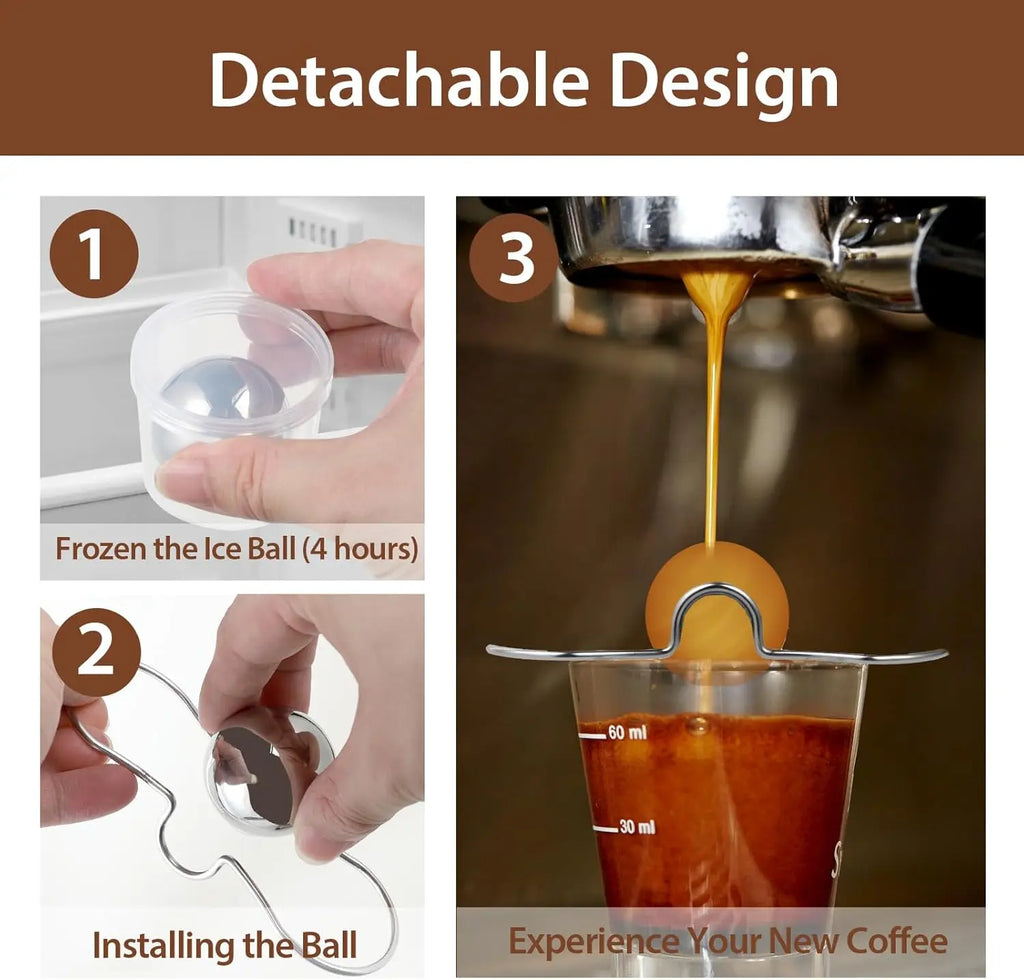 Stainless Steel Espresso Chilling Balls | No-Dilution Coffee Cooler Coffee Chilling Balls Qme