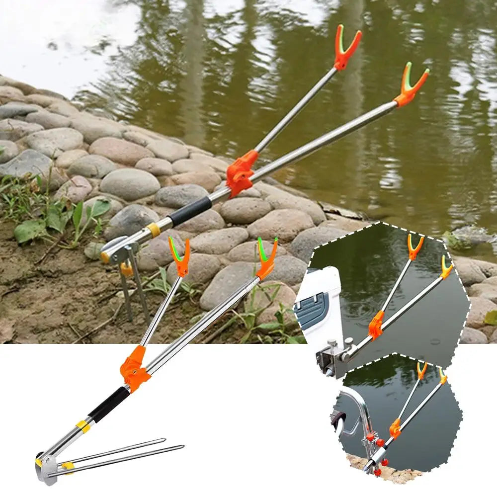 Adjustable Fishing Rod Stand Holder | Stainless Steel Ground Bracket Fishing Rod Holder Qme