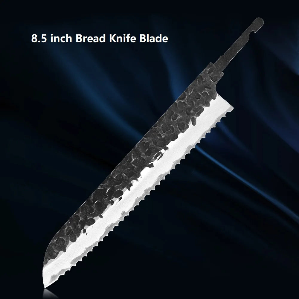 Hand Forged Japanese Chef Knife Blank Blade | Full Tang DIY Knife Blank Blade Qst 8.5 inch Bread