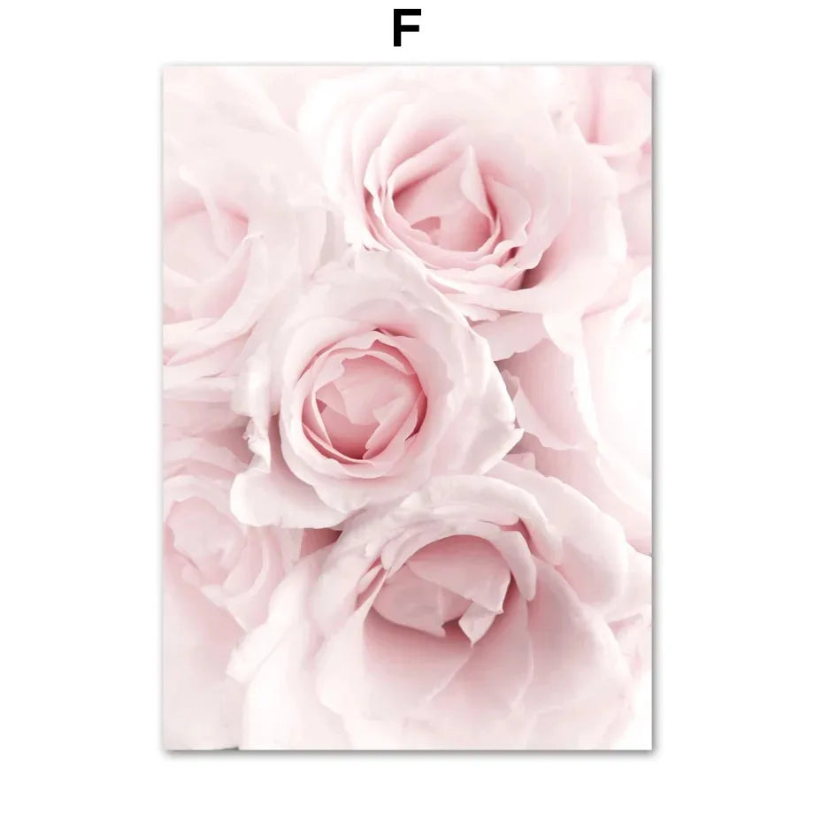 Floral Canvas Wall Art – Sakura Rose Tulip Nordic Poster Print Canvas Wall Art Qst 6 40x60cm Unframed