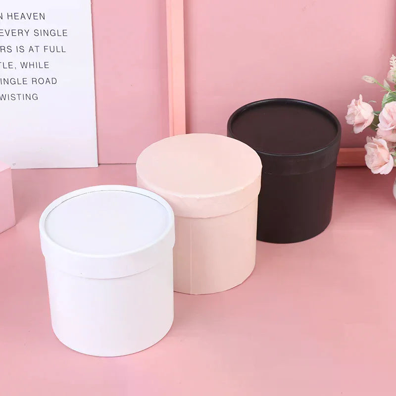 Round Preserved Flower Box 12x12cm – Wedding & Party Gift Preserved Flower Box Qme