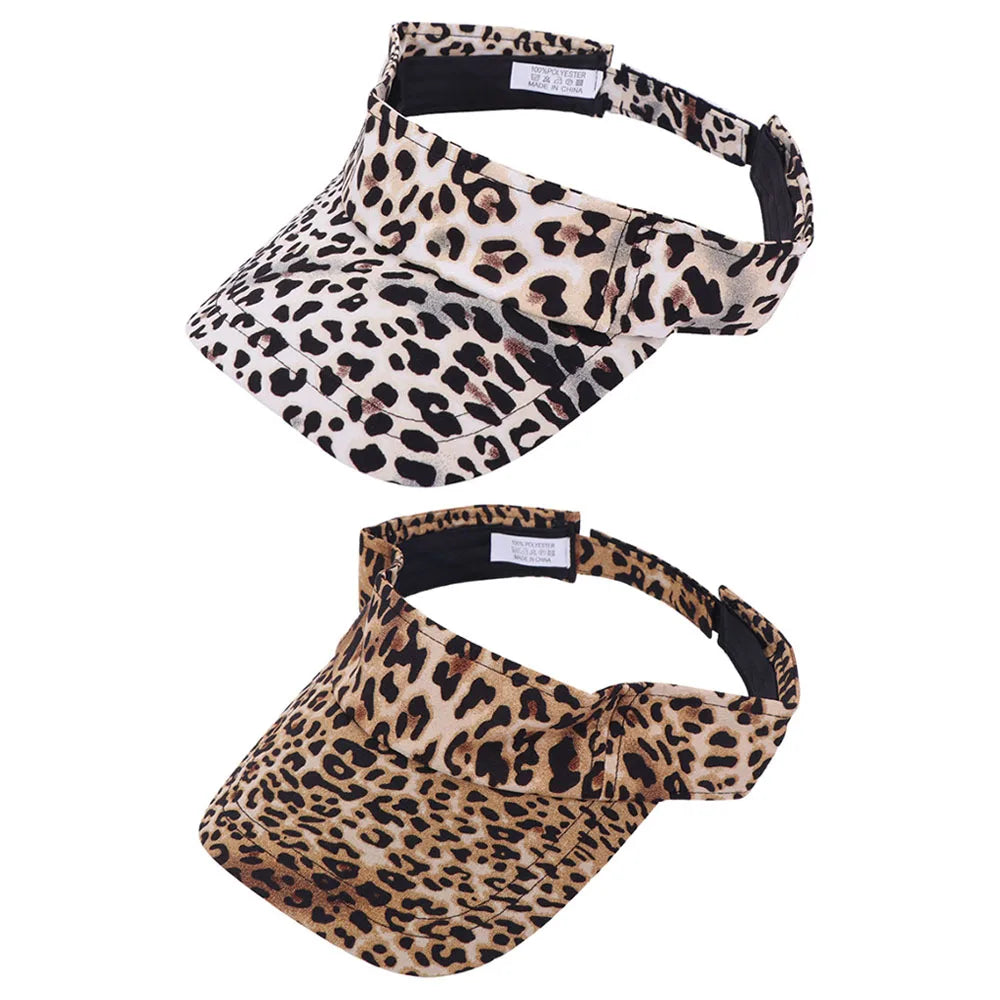 Korean Leopard Print Sun Hat – UV Protection Curved Brim Cap Sun Hat Qme