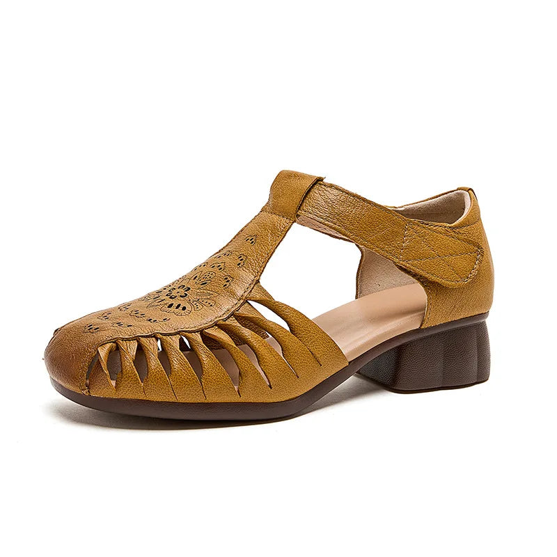 Women's Vintage Roman Gladiator Sandals – Closed Toe Flat Gladiator Sandals Qst 1276 Yellow 41
