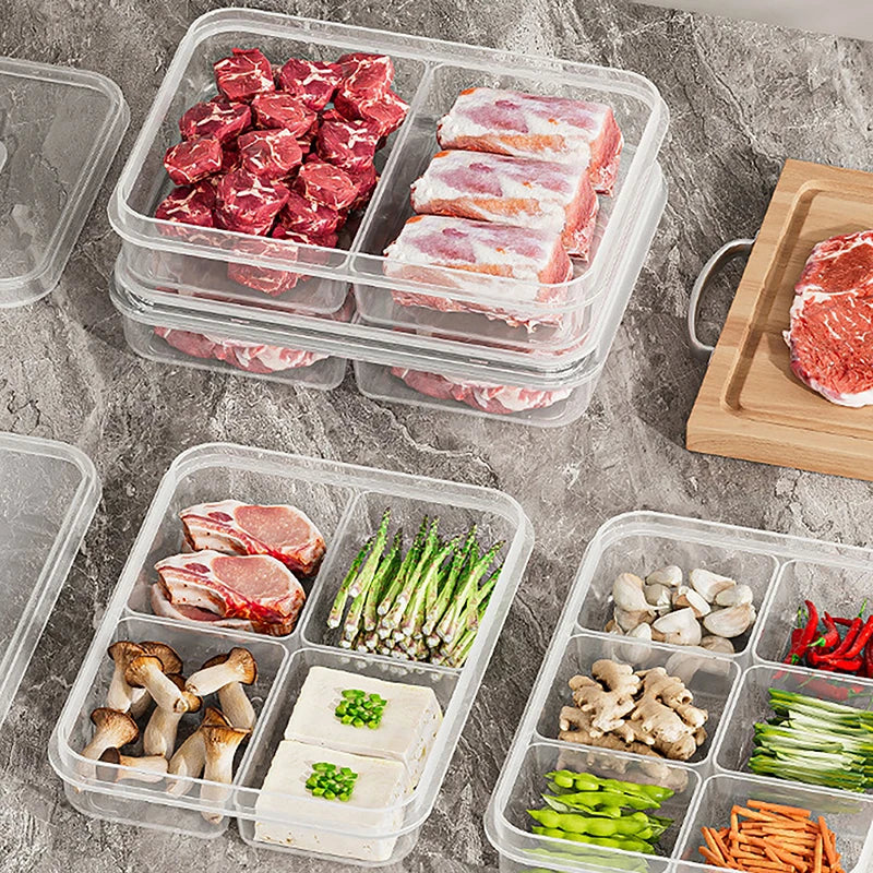 Plastic Freezer Food Storage Box – Airtight Fresh-Keep Lid Food Storage Container Qme
