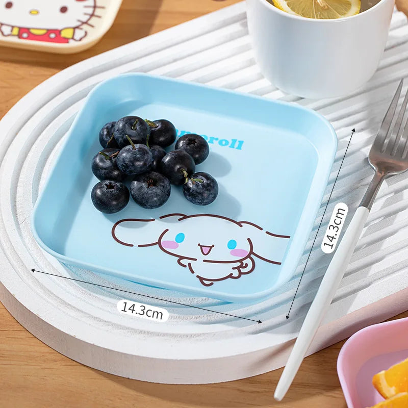 Hello Kitty Kuromi Cartoon Bone Dish & Fruit Plate | 4 Colors Cartoon Novelty Plate Qme 4