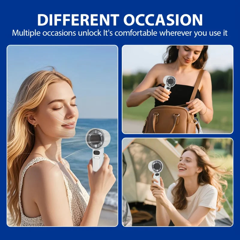 Portable USB Rechargeable Handheld Fan – Adjustable Speeds Handheld Fan Qst