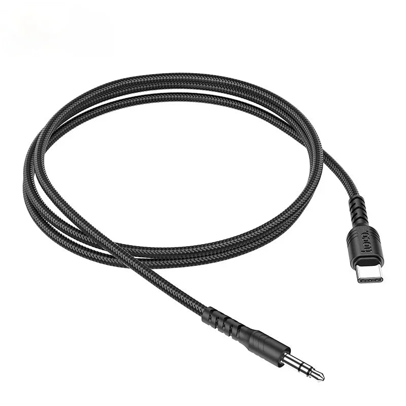 USB-C to 3.5mm AUX Cable with DAC | Car, Speaker & Headphone USB-C Audio Cable Qme black 1 m