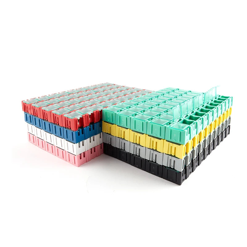 50-Piece SMD SMT Component Mini Storage Box Kit – Plastic Component Storage Kit Qst